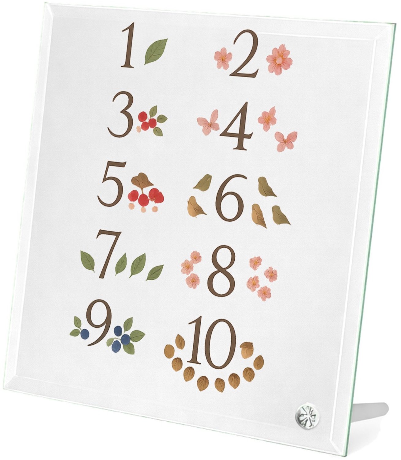 Mr Cadeautjes Glasframe 20 x 20 - design Een rustige telposter voor de natuur, met seizoenselementen | cadeau Wit