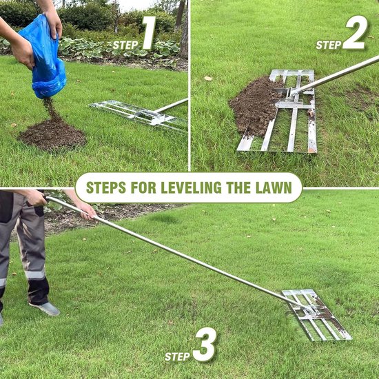Gazonnivelleringshark - Roestvrij Staal - 2,15 m - Nivelleringsgereedschap voor Tuin en Golfbaan — afbeelding 3