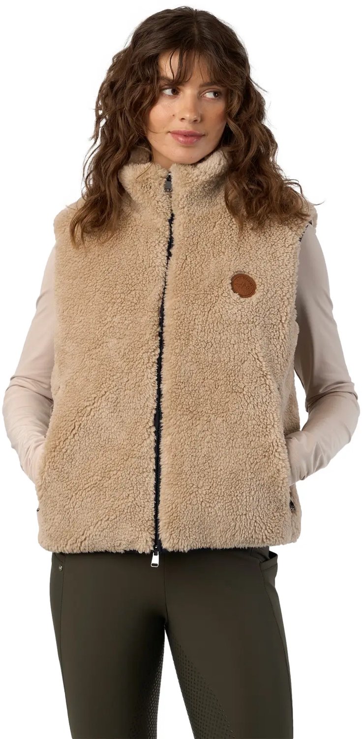 Mouwloze fleece voor dames HV Polo Calista Krijt