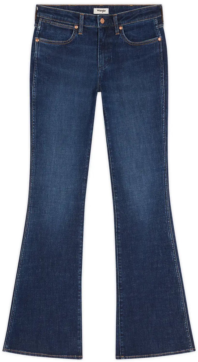 Vrouwelijke Flared Jeans Wrangler Montana Blauw