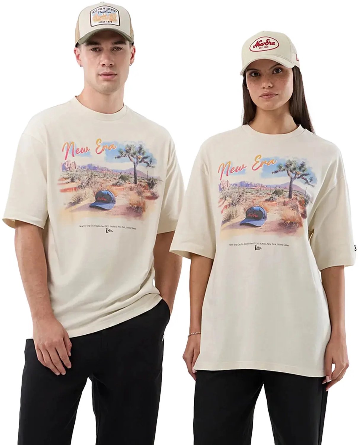 Oversized T-shirt New Era Beach Graphic Creme
