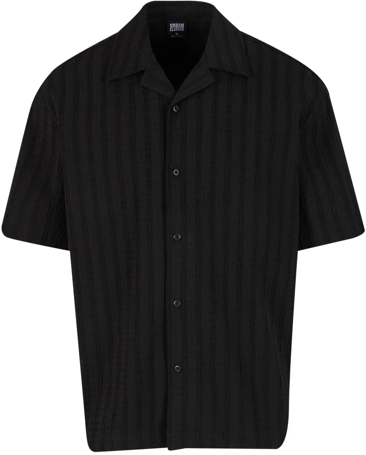 Gestructureerde gestreepte shirt Urban Classics Zwart