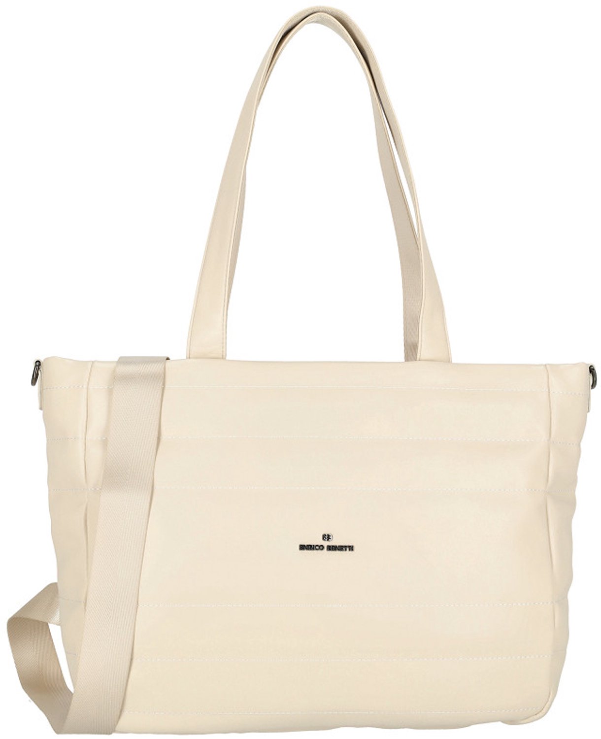 Enrico Benetti Romy Shopper - Dames Handtas - Schoudertas - Crossbody Tas - Puffer Look - Verstelbare en Afneembare Band - Meerdere Vakken - Trendy en Compact - Tote Bag - Dames Tas - Off-White