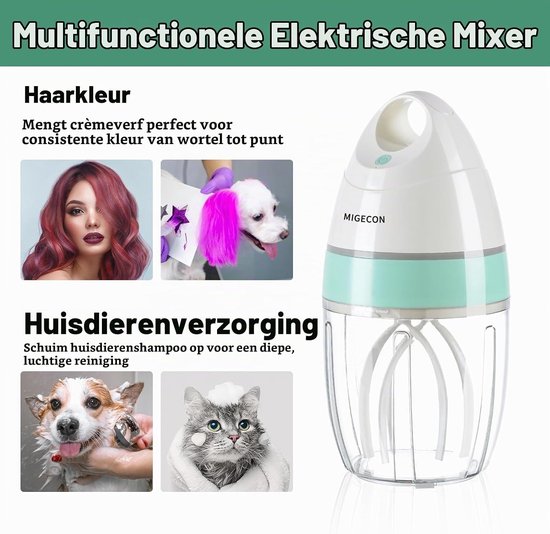 Kleine Elektrische Mixer - Wit - Draagbare Keukenmixer voor Eieren, Room en Koffie — afbeelding 4