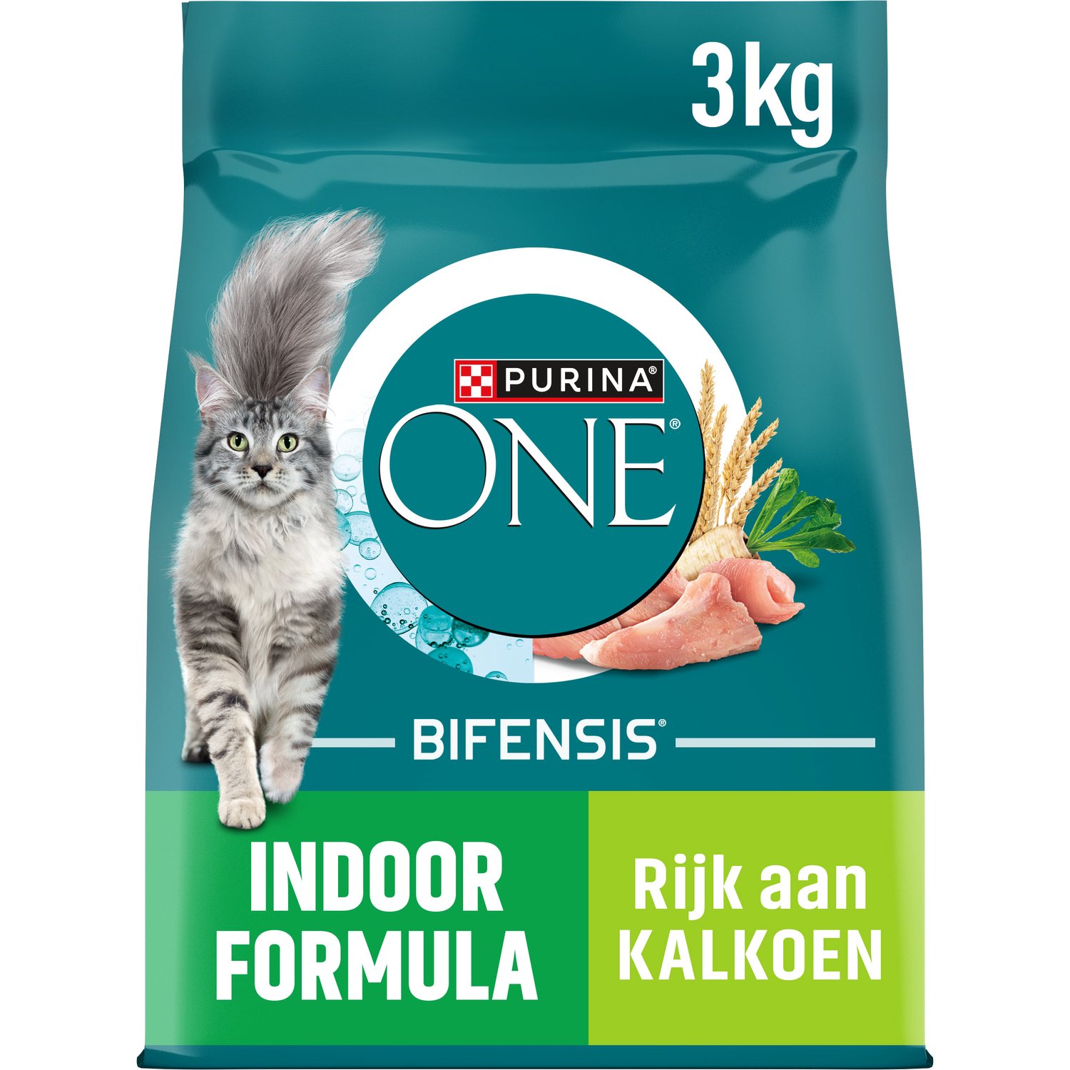 Bol.com Purina One Indoor - Kattenvoer Droogvoer - Kalkoen - 4 x 3 kg aanbieding