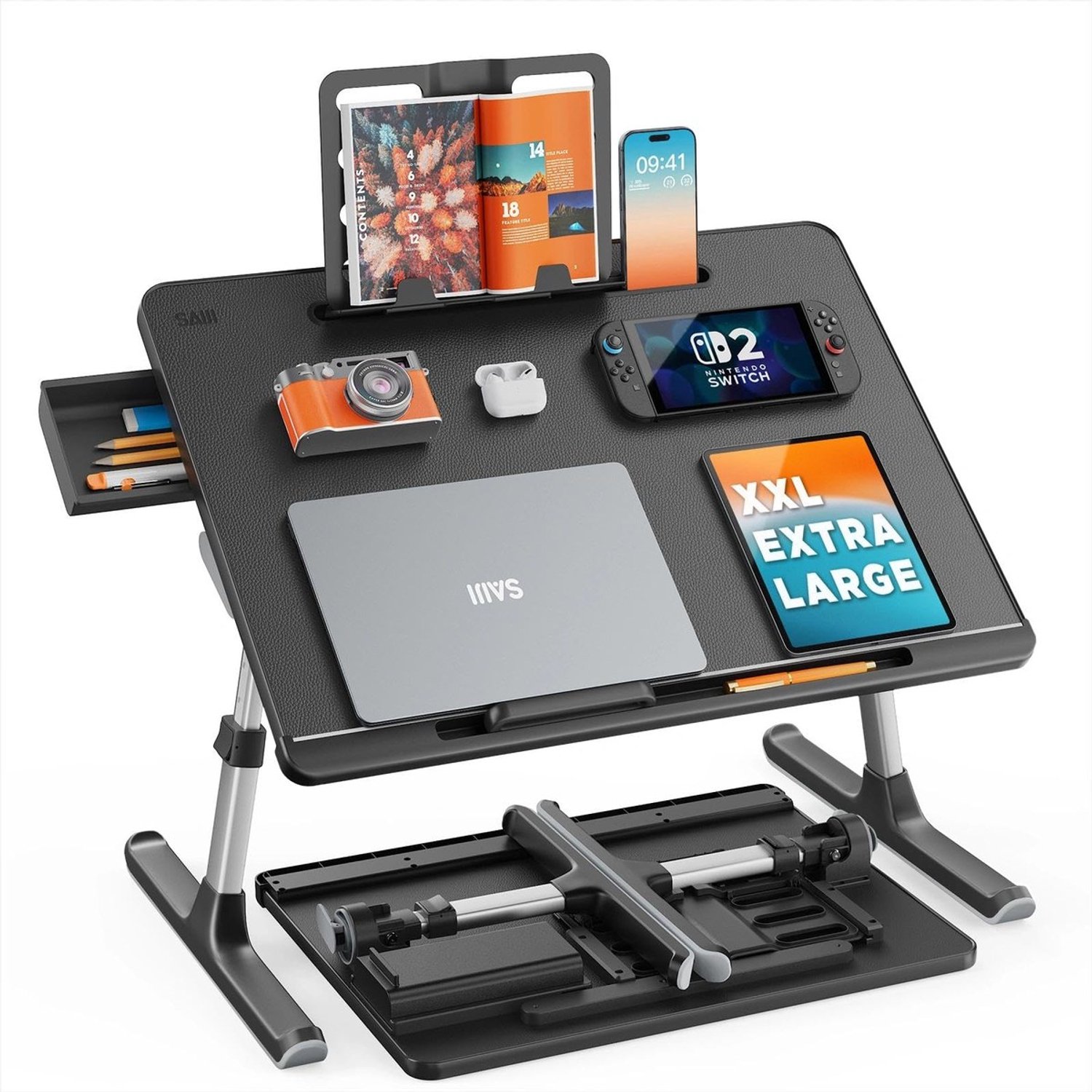 Duraxl Laptoptafel - Bedtafel - 60 x 45 cm - Zwart