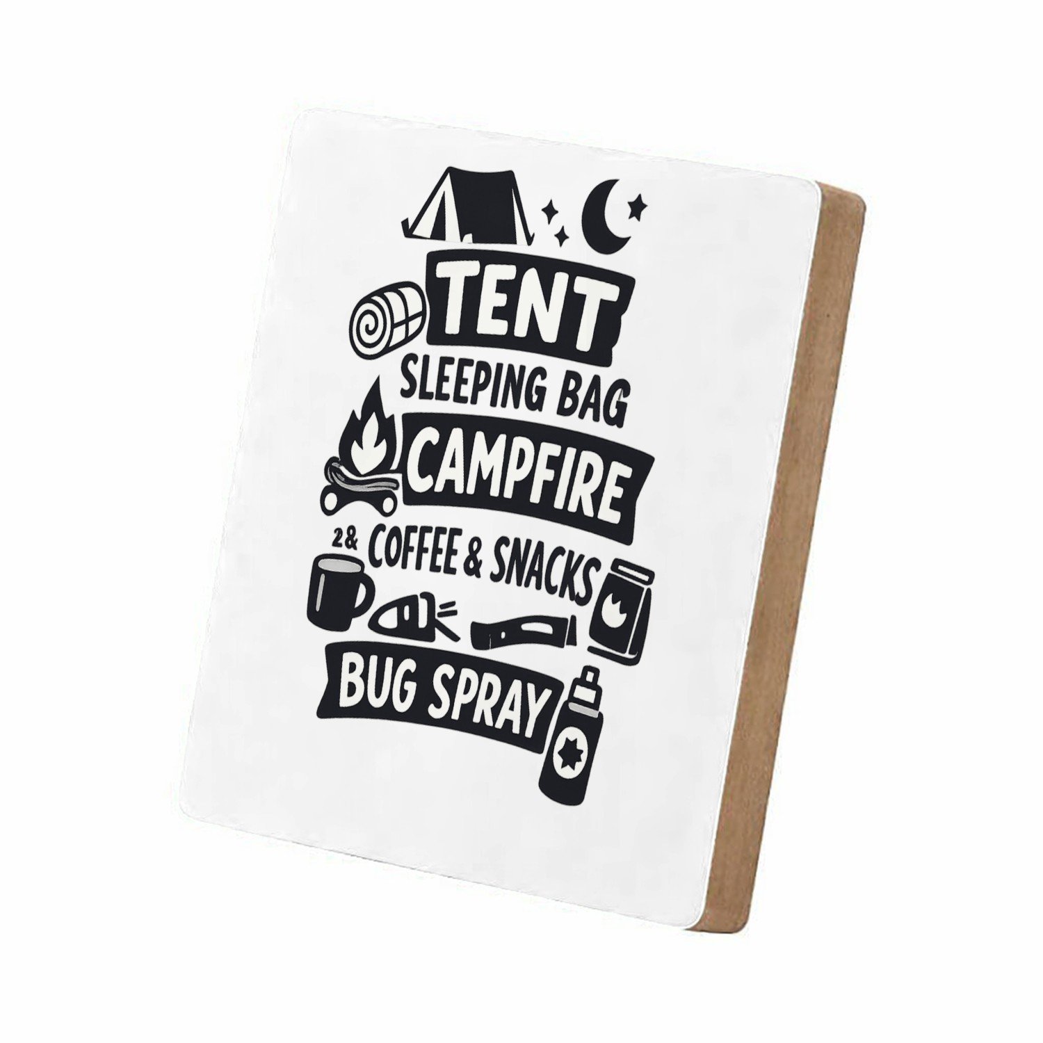 Mr Cadeautjes MDF staande fotolijst 15,2 x 15,2 - design Een compacte humorprint over strandcomfort met dezelfde lijs | cadeau Wit