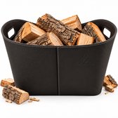 Soluflame® Houtmand kunstleer 35L - Houtmand haardhout - Opbergmand 55x35x40CM