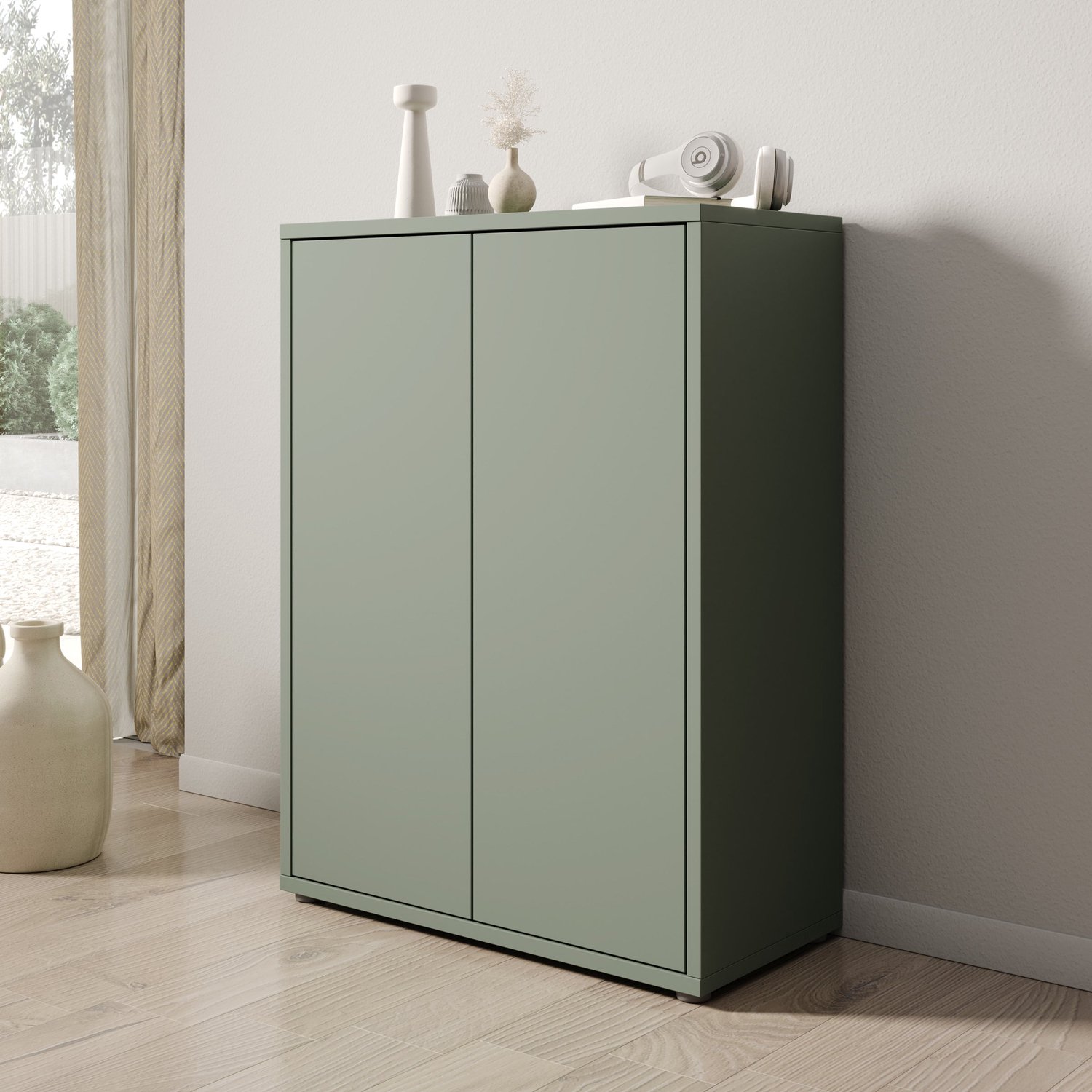 MEUBELLA Amber - Schoenenkast - Groen - 75x35x99 cm