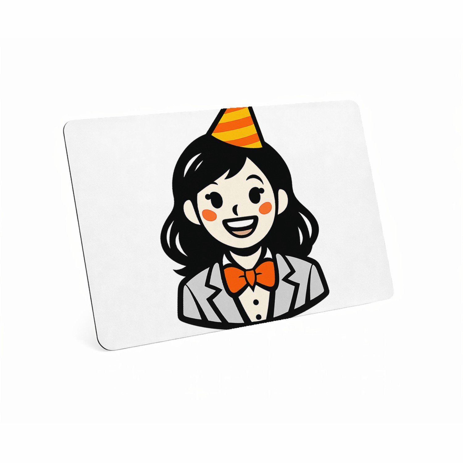 Mr Cadeautjes MDF magnetische fotolijst 28 x 19 - design Vrolijke, nette cartoonfiguur met feestelijke accessoire en | cadeau Wit