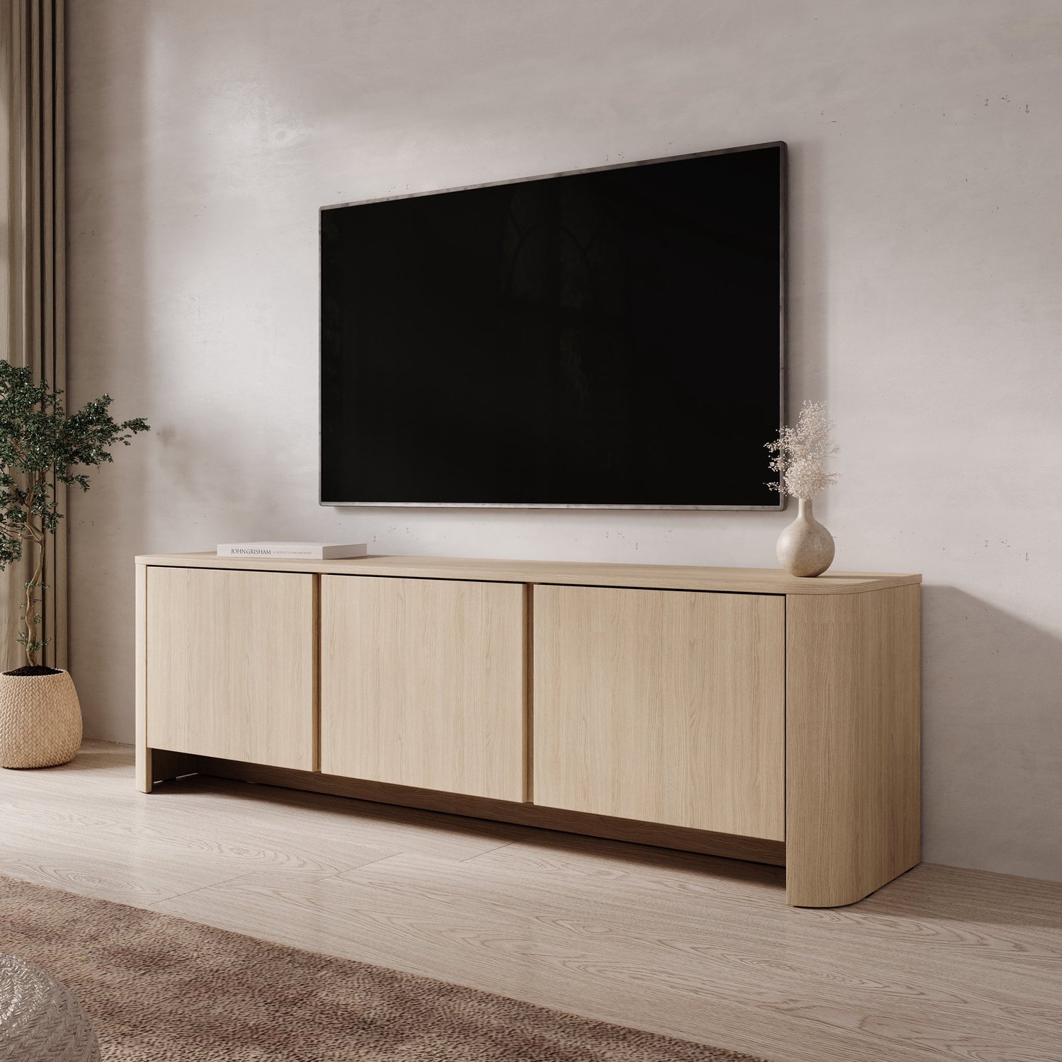 MEUBELLA Barbados - TV-Meubel - Eiken - 168 cm Bruin