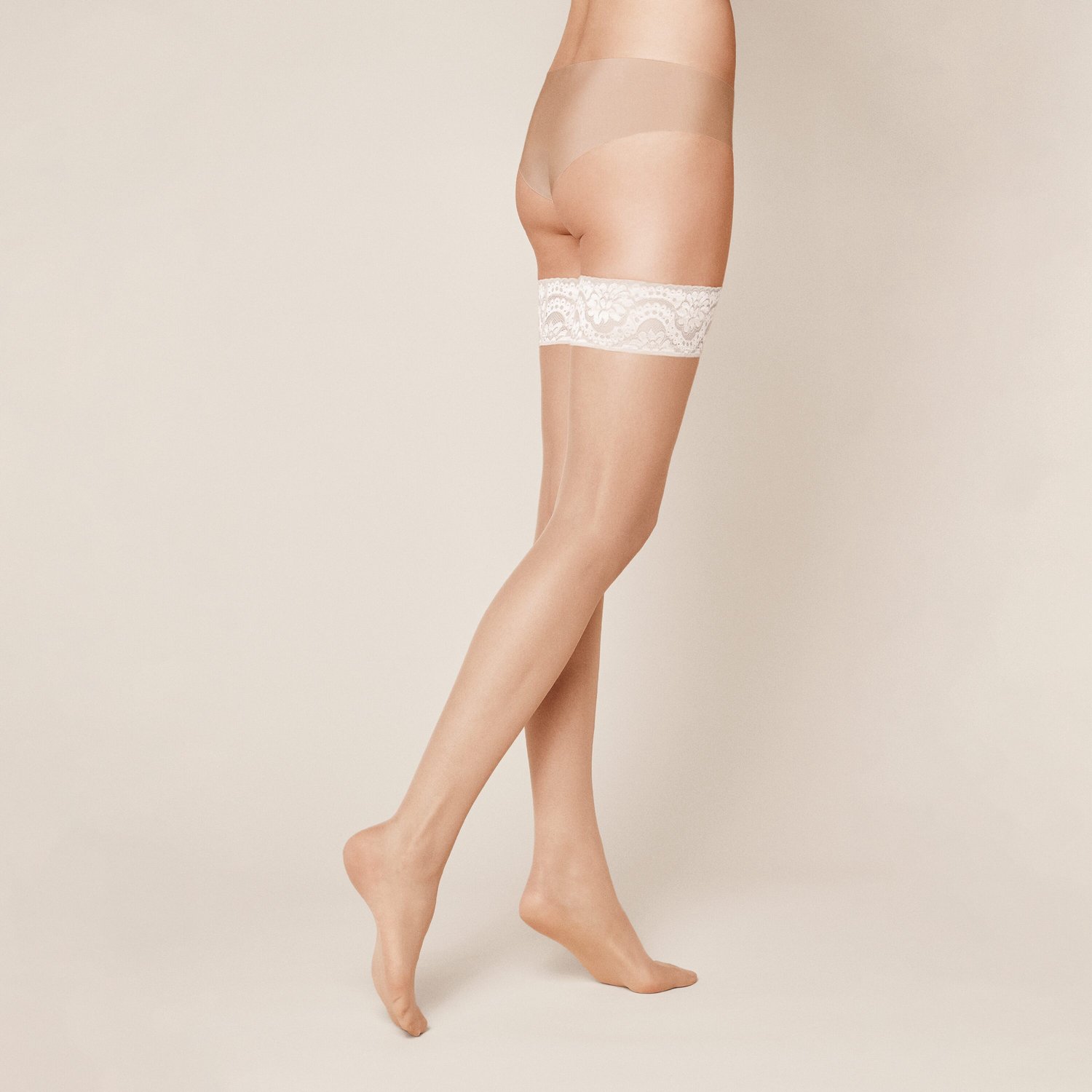 Kunert Mystique 20 stay-ups dames – 20 denier – mat – Cashmere Ivory Beige