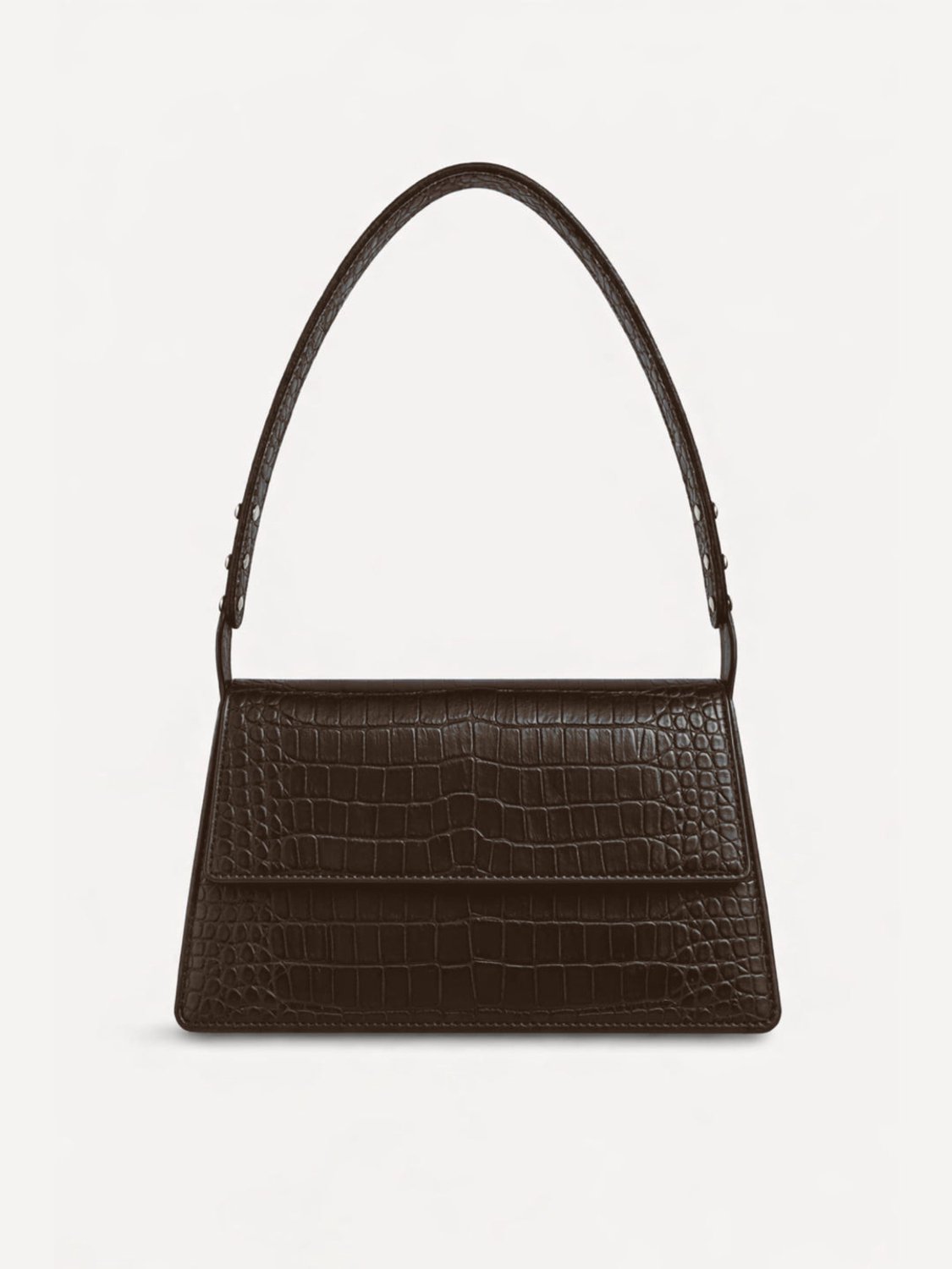 PURE Studios OPHELIA Croco - Leren schoudertas - Truffle