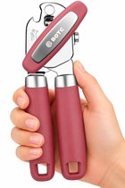 BOTC Blikopener - Met krachtige magneet - Veilig - Opent zonder scherpe randen - RVS - Silicone - Rood