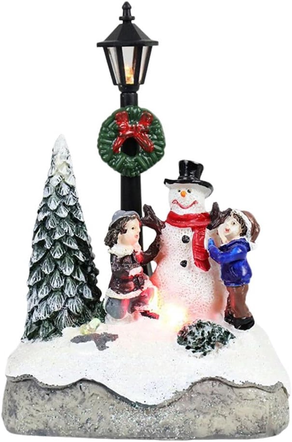 Kerstdorp met straatverlichting, led-verlichting, dorpshuizen, hars, op batterijen, kerstdorp, accessoires voor kerst, woondecoraties