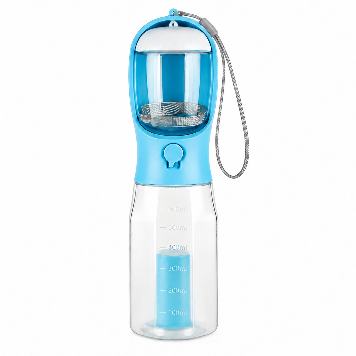 K&R Ventures 3-in-1 drinkfles huisdieren - 600 ml - Lichtblauw