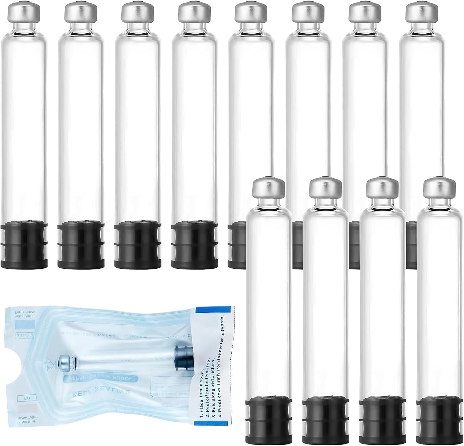 12 stuks 3 ml cartridge in penpatroonstijl, verzegelde lege fles, afzonderlijk verpakt, lekvrij, nauwkeurige meting - ShopVlot