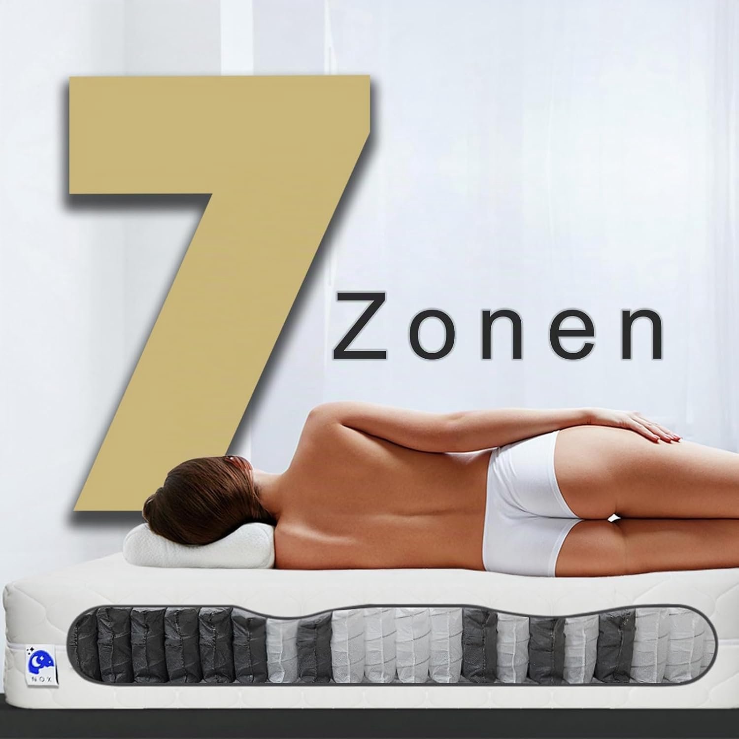 Compact Pocketvering Matras 120 x 200 x 18 cm - 2-in-1 Keerbaar Matras H2/H3 Medium & Stevig - Ademend Comfortschuim Matras met Wasbare Tijk