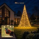 Lumedi 2000 - 6 meter - LED Kerstboom Buiten - Vlaggenmast Verlichting - 2000 Warm Wit Led Lampjes - Afstandsbediening - Kerstverlichting