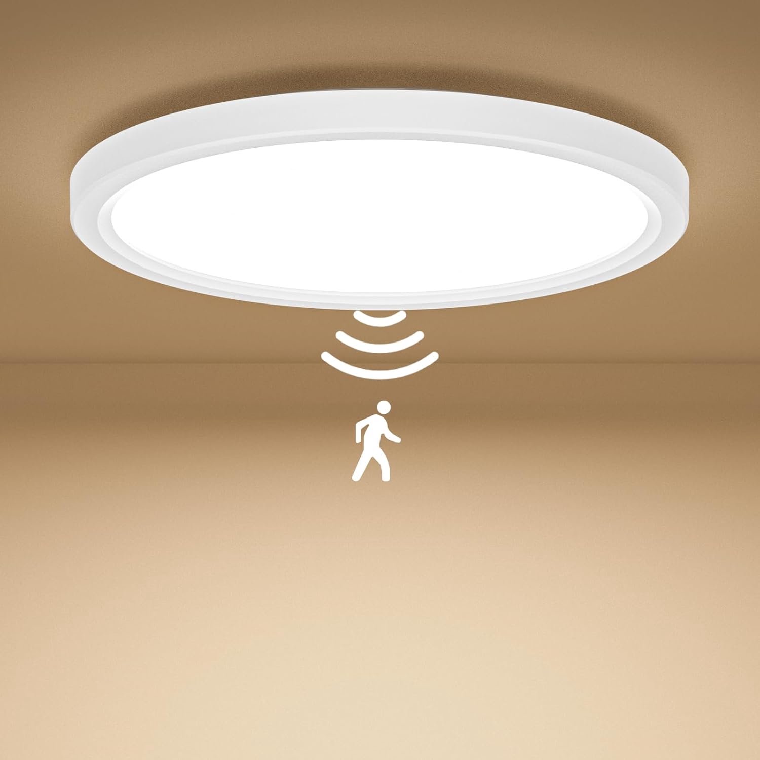Plafondlamp met Bewegingssensor - 18 W - 3000 K, 4000 K, 6500 K - Ideaal voor Hal, Trap, Garage - SnelShoppen