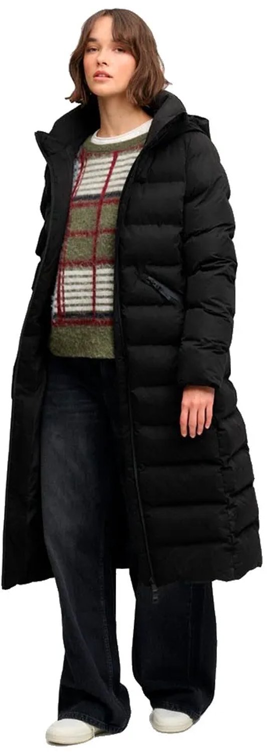 Superdry City Longline Microfibre Jas Dames Gewatteerde jassen Zwart