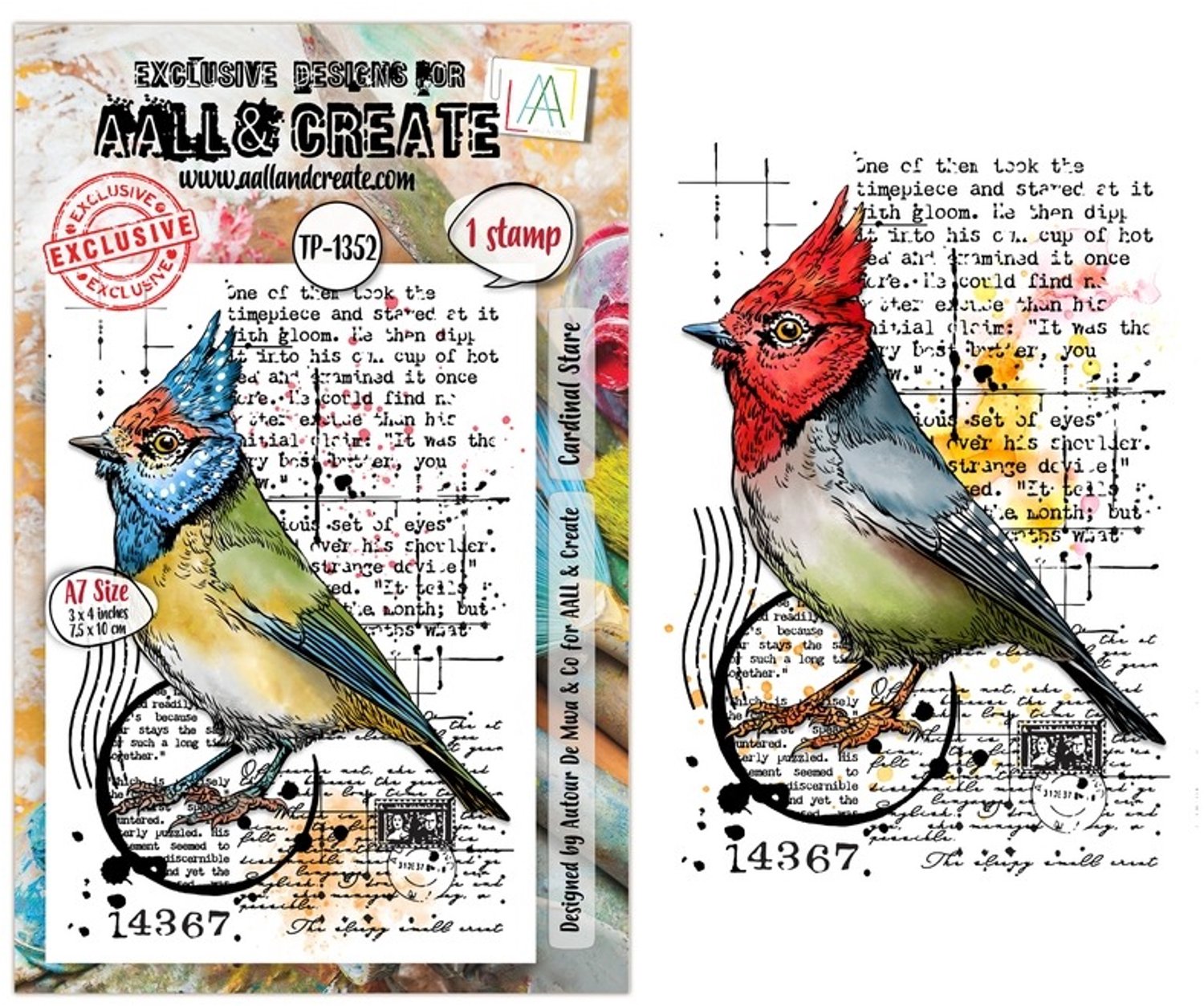 Aall & Create clearstamps A7 - Cardinal stare