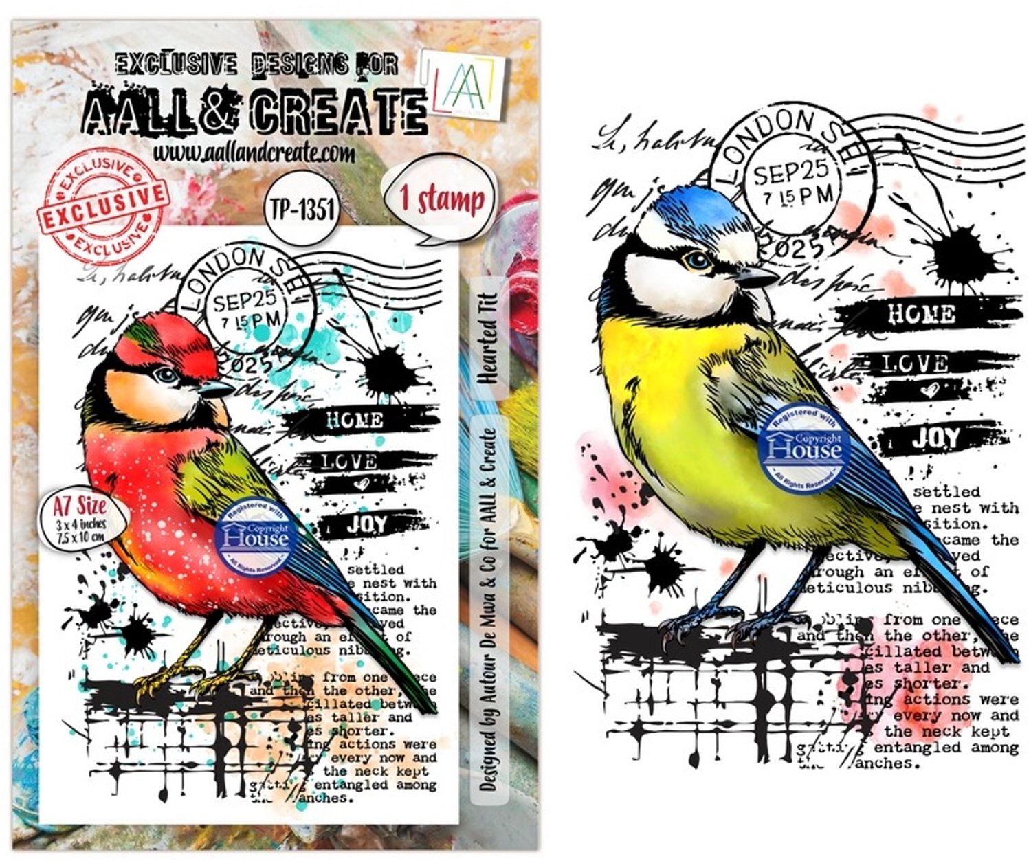 Aall & Create clearstamps A7 - Hearted tit