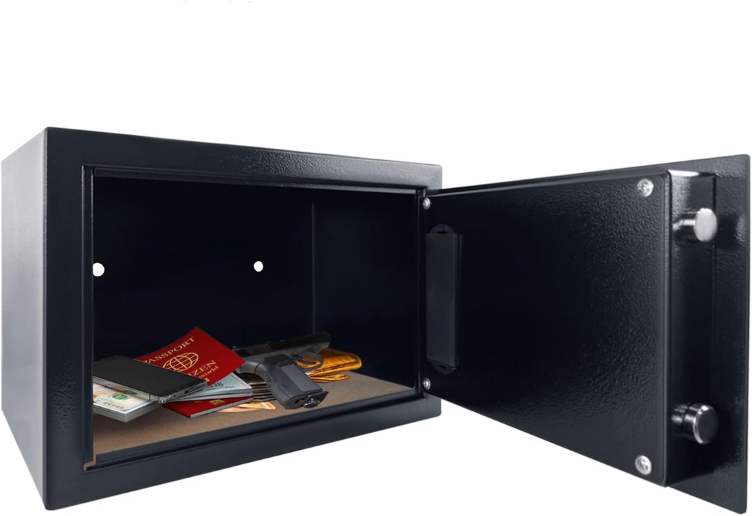 SNJY® Kluis Brandwerend - Kluisje met Cijferslot - Documentenkluis met Sleutel - 20D x 31B x 20H cm - Zwart