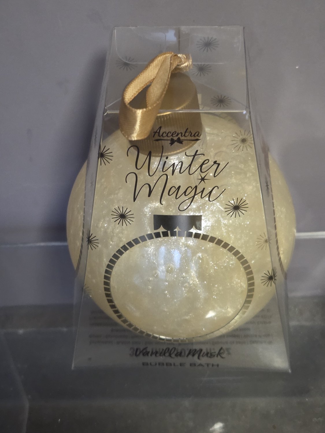 kertst bal met douche gel met de geur van vanille en musk - leuk geschenk - origineel kado - grappig - winter magic - eindejaarsgeschenk