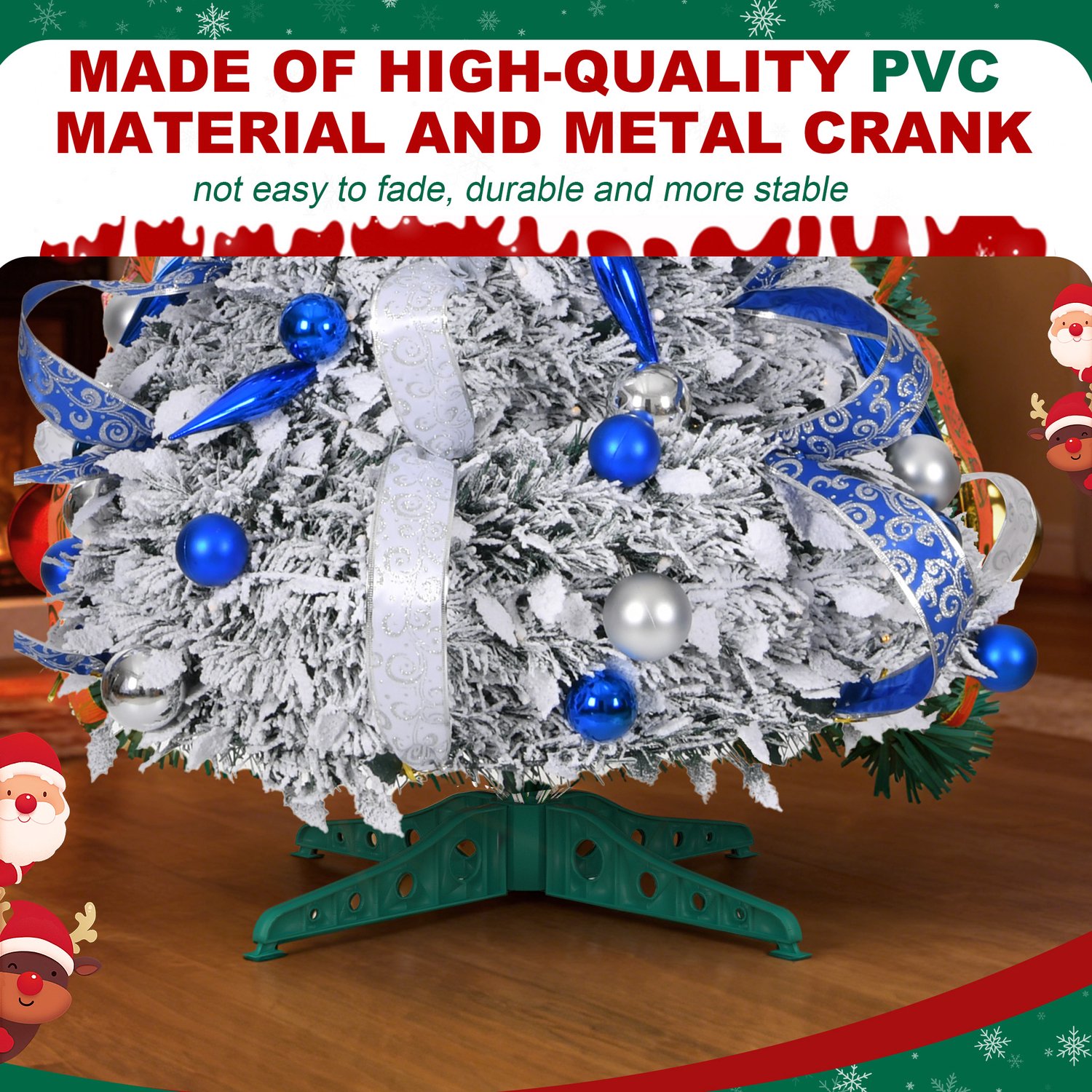 Pop-up Kerstboom 150 cm met 100 LED - 8 Lichtmodi - Blauw met Sneeuw - Inclusief Kerstballen & Linten - Opvouwbaar - NAIZY – foto 3