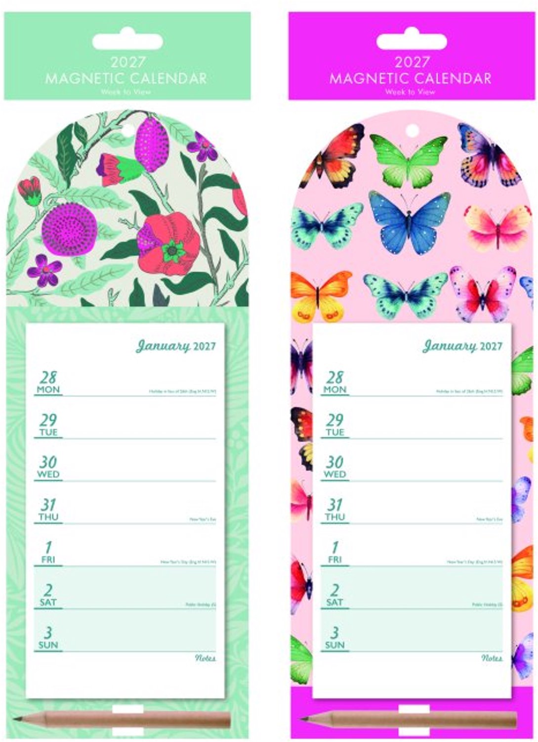Butterflies & Flowers Magnetische Weekkalender 2027