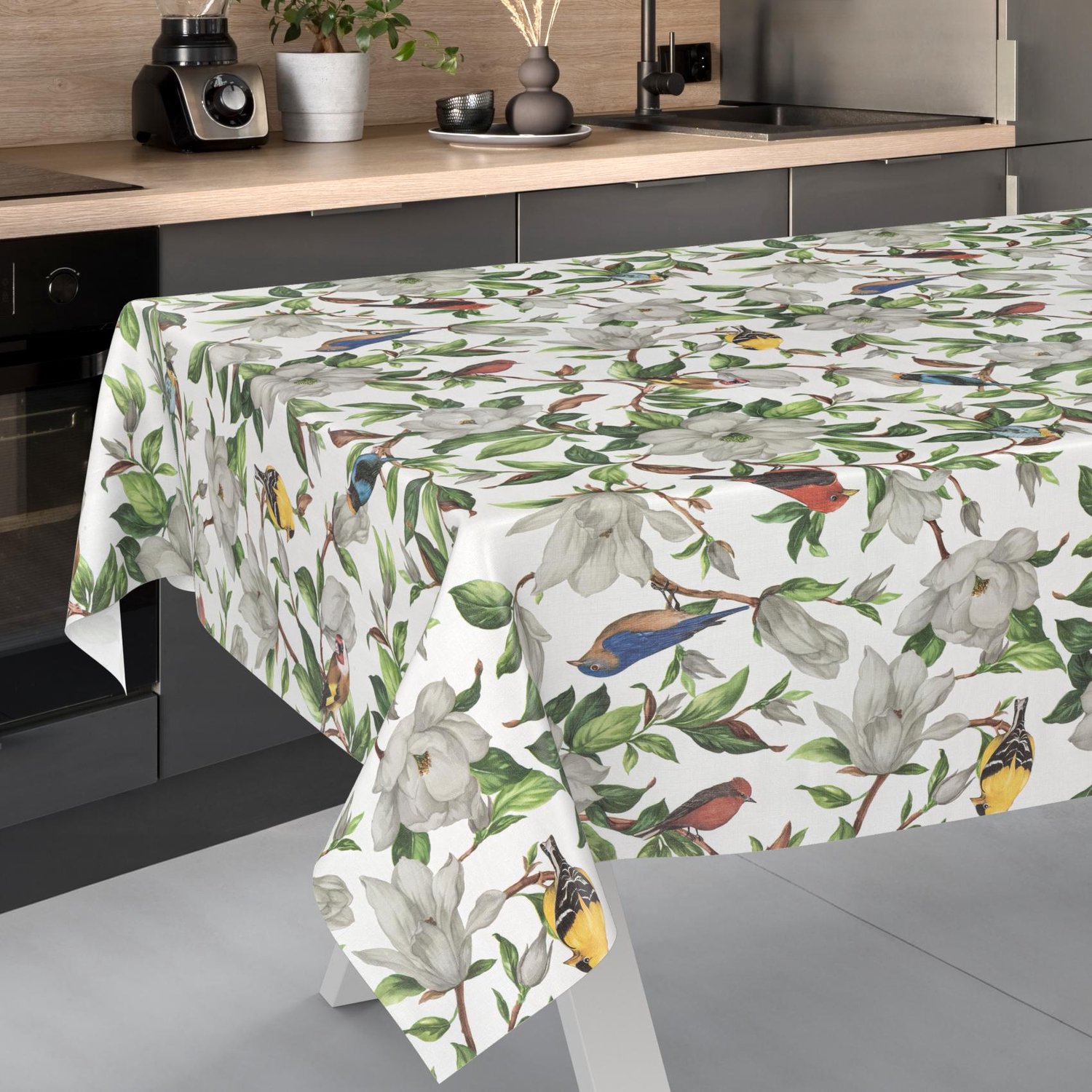 ANRO Tafelzeil op rol Kolibrie Meerkleurig 140cm x 20m – Afwasbaar Tafelkleed Rechte rand