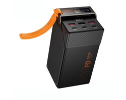 Hoco Powerbank 50000 mAh - Zwart - 65W PD Snellader met 2x USB-C en 3x USB-A - Geschikt voor Laptops, Smartphones en Tablets - LED-indicator