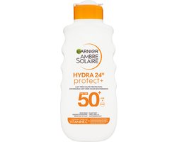 Ambre Solaire Garnier Hydra 24H Protect Lotion Zonnebrandcrème SPF 50+ 175ml - Niet vet - waterresistent – Vitamine Cg - Beschermt en hydrateert