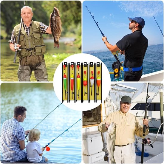 Complete Set van 6 Vissersboeien met Lood, Vissnoer en Vishaak voor Zoetwatervissen, Ideaal voor Forel, Zander en Snoek in Meer, Rivier en Stroom — afbeelding 4