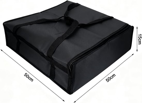 Isolerende Voedselbezorgtas 20" x 20" x 8" voor Heet en Koud Vervoer, Professionele Pizza Warmtas met Thermische Voering, Duurzame Tas voor Voedselbezorging — afbeelding 5