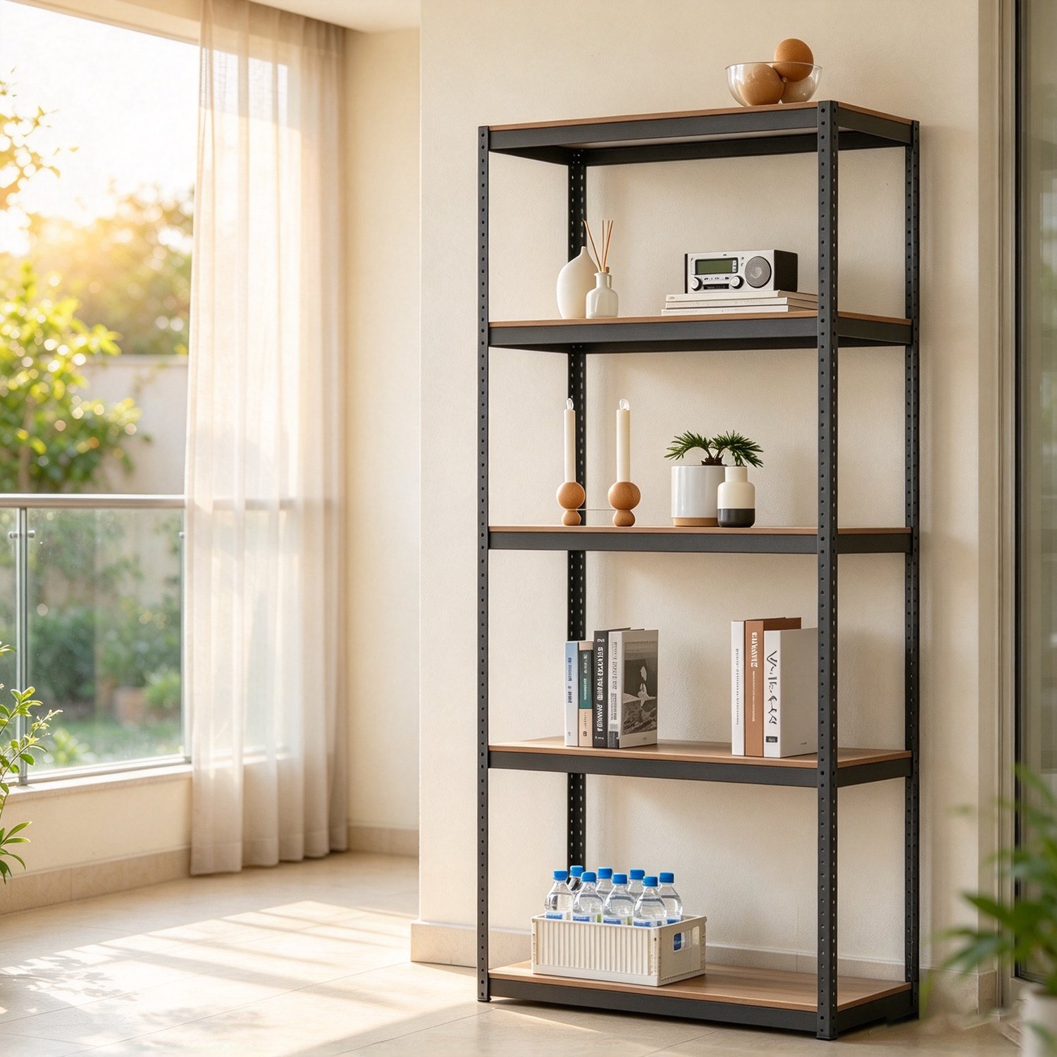 Zwart metalen opbergrek 5-laags verstelbare planken robuust rek 90×30×180 cm draagvermogen 20–50 kg per plank multifunctioneel voor garage keuken voorraadkast kelder badkamer en wasruimte