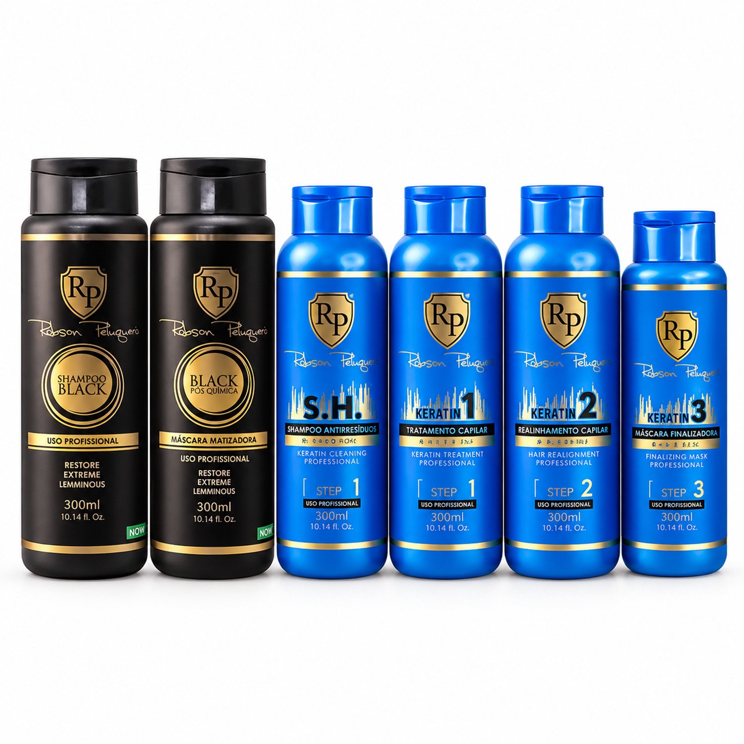 ACTIE! Robson Peluquero CCRP Bio Acetum Kit + Black/Silver Home Care 2 x 300 ml