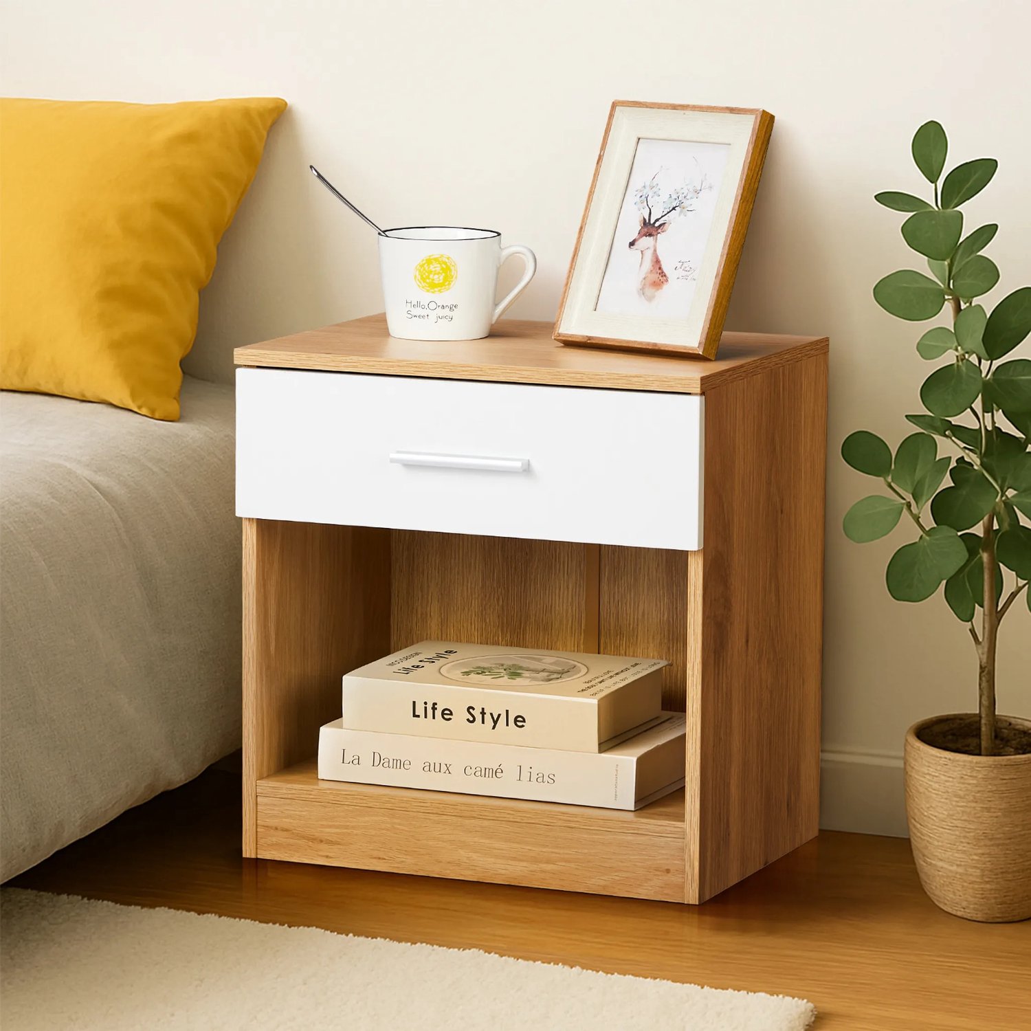 LEADZM Nachtkastje met 1 lades - - 39 x 28 x 41 cm