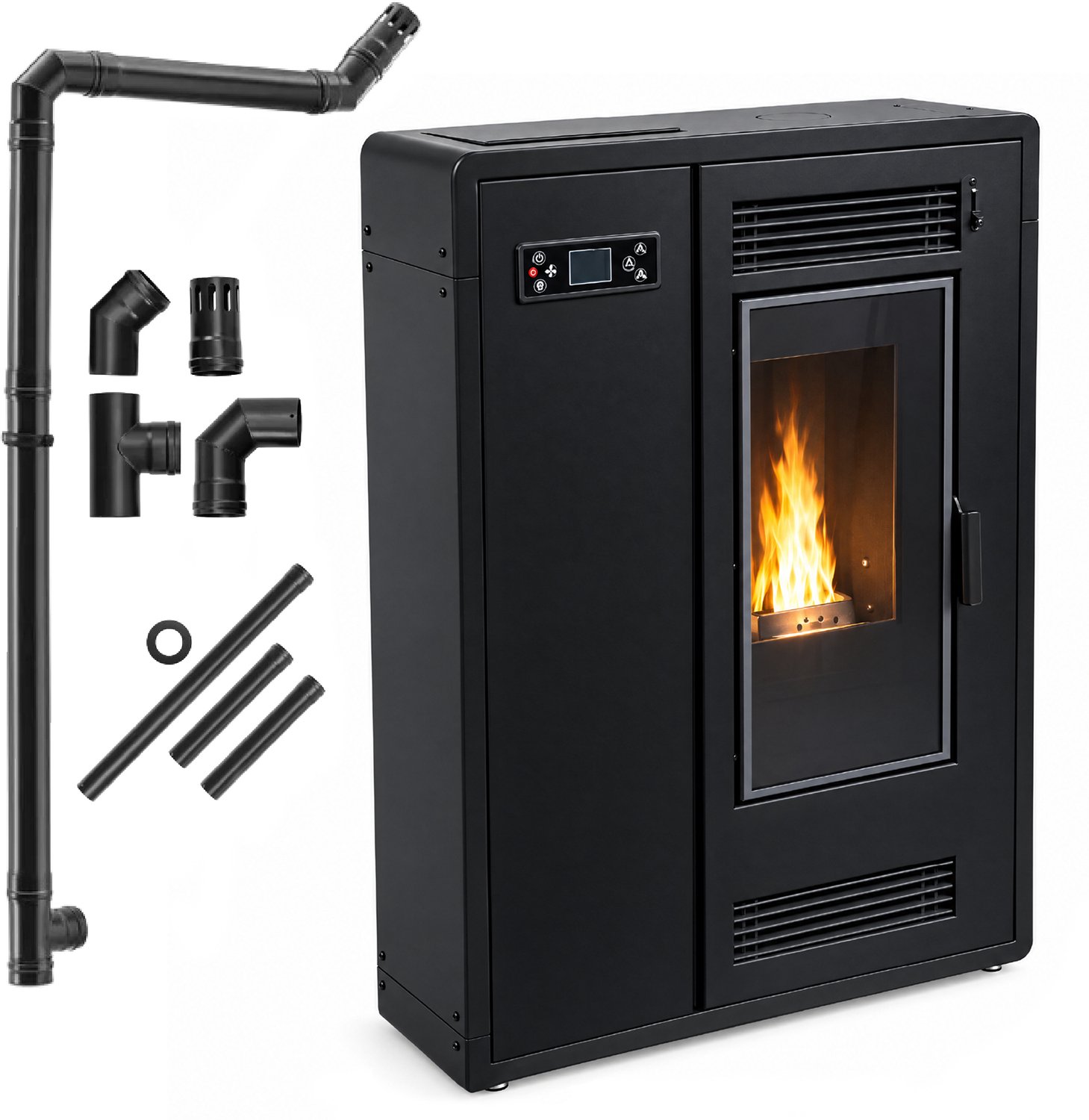 THUNDER FLARE SLIM Pelletkachel - 7,7 kW - DGP - 80 m² - 24 cm Diep