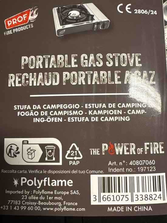 Baygas® Draagbaar Gasfornuis - Camping Gas Kooktoestel 1-pit - Inclusief Koffer - Inclusief 2x Gasflessen - Campingcooker - Portable Camping Gas Stove - Met Extra Hitte-isolering - Zwart — afbeelding 5