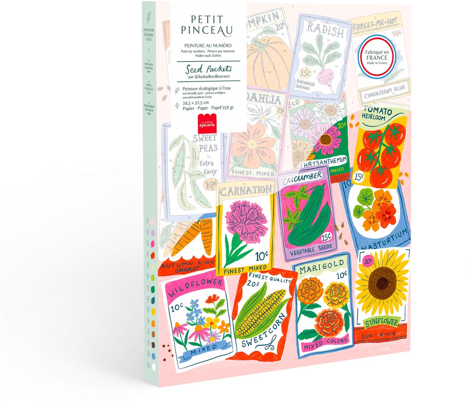 La Petite Épicerie Petit Pinceau Seed Packets - Schilderen op Nummer DIY Schilderpakket en Creatieve Hobbyset