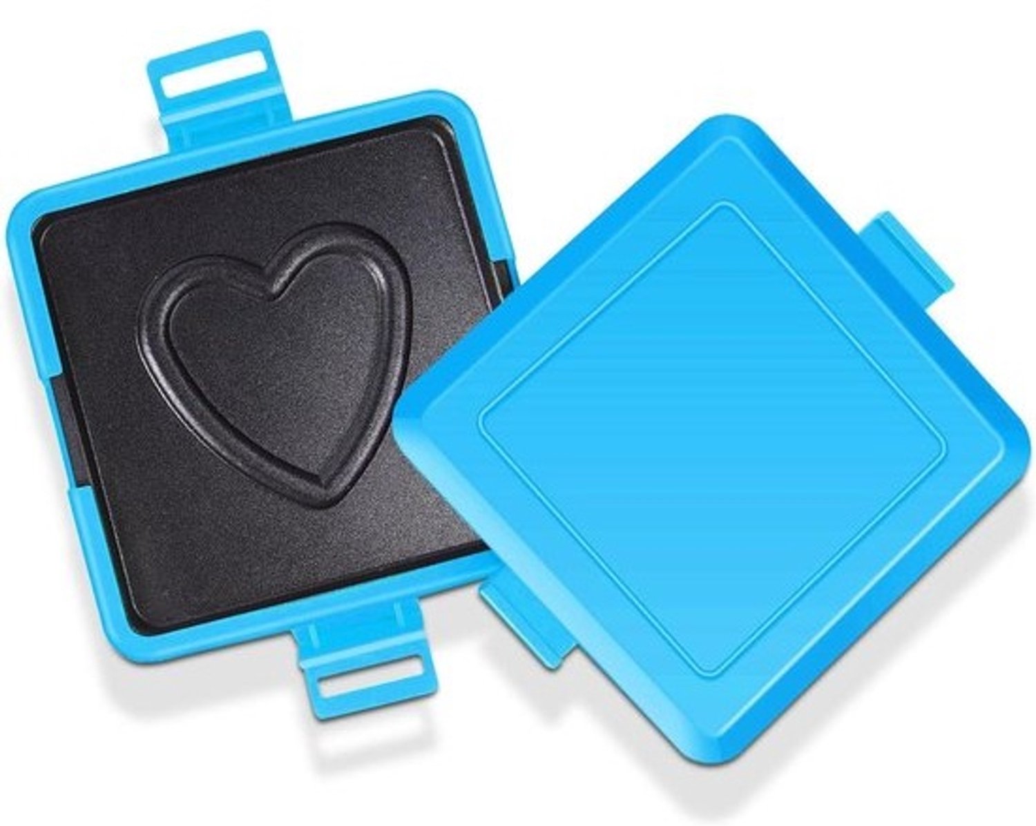 Magnetronbroodrooster - Sandwich- en paninimaker - Voor snelle ontbijtjes - Niet-elektrisch koken - 17 cm breed - Blauw