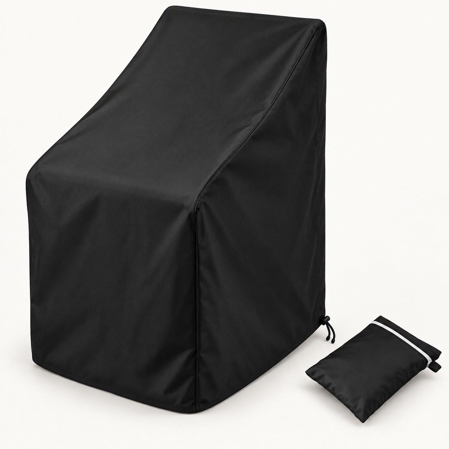 Lifhelpe Beschermhoes voor tuinstoelen 84×84×60/92 cm, Oxford stof, ademend en UV-bestendig, met trekkoord en opberghoes, zwart