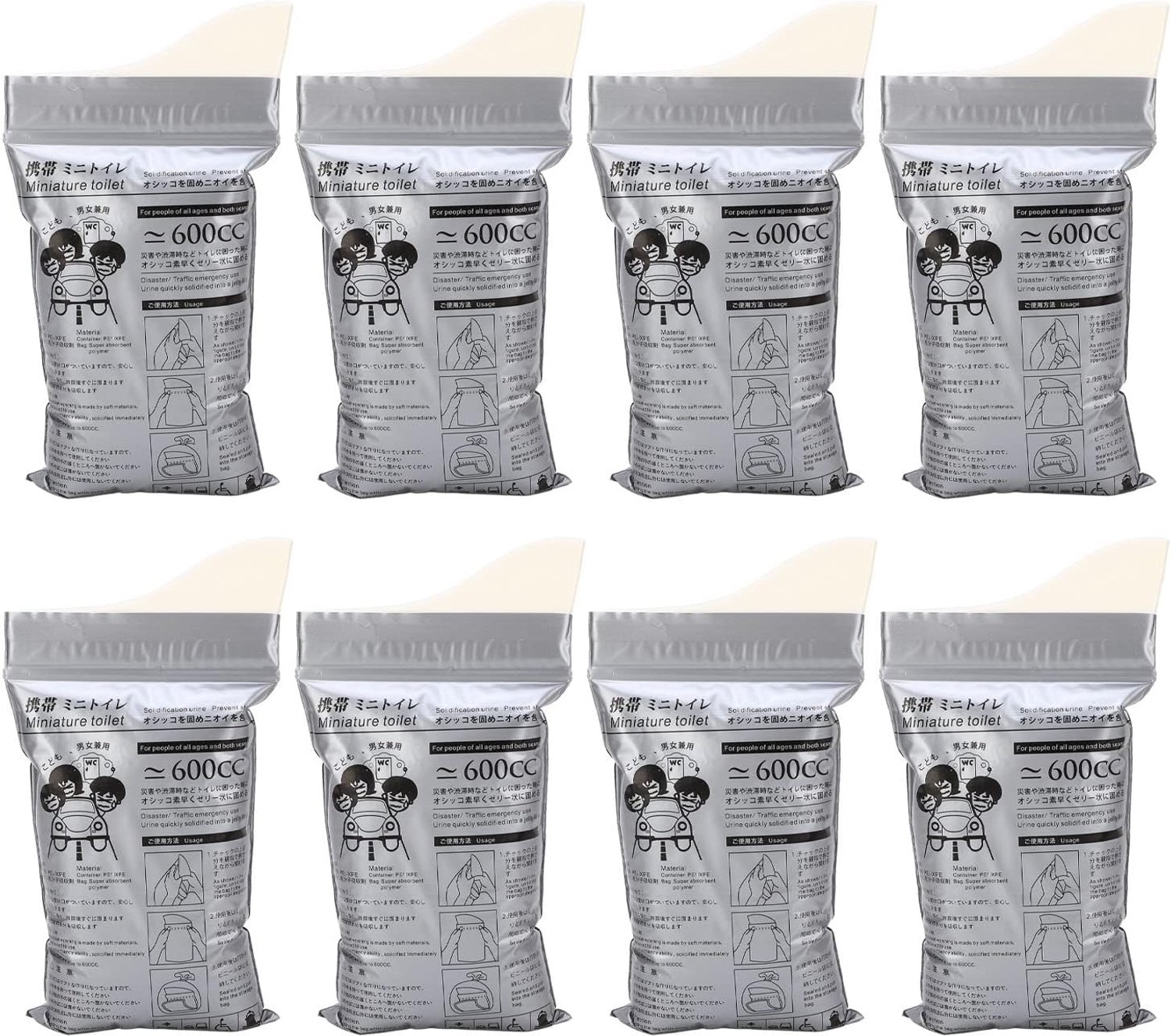 Wegwerp urinezak 600ml - unisex - lekvrij ontwerp - ideaal voor onderweg - 20 stuks - ServiceTopper