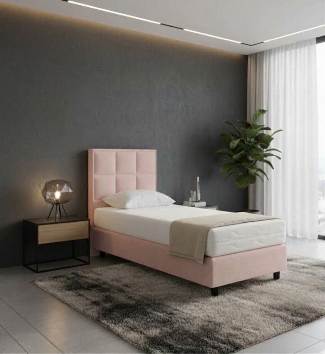 BalBedden Boxspring DreamLux - 90x200 - Roze Compleet - BalBedden