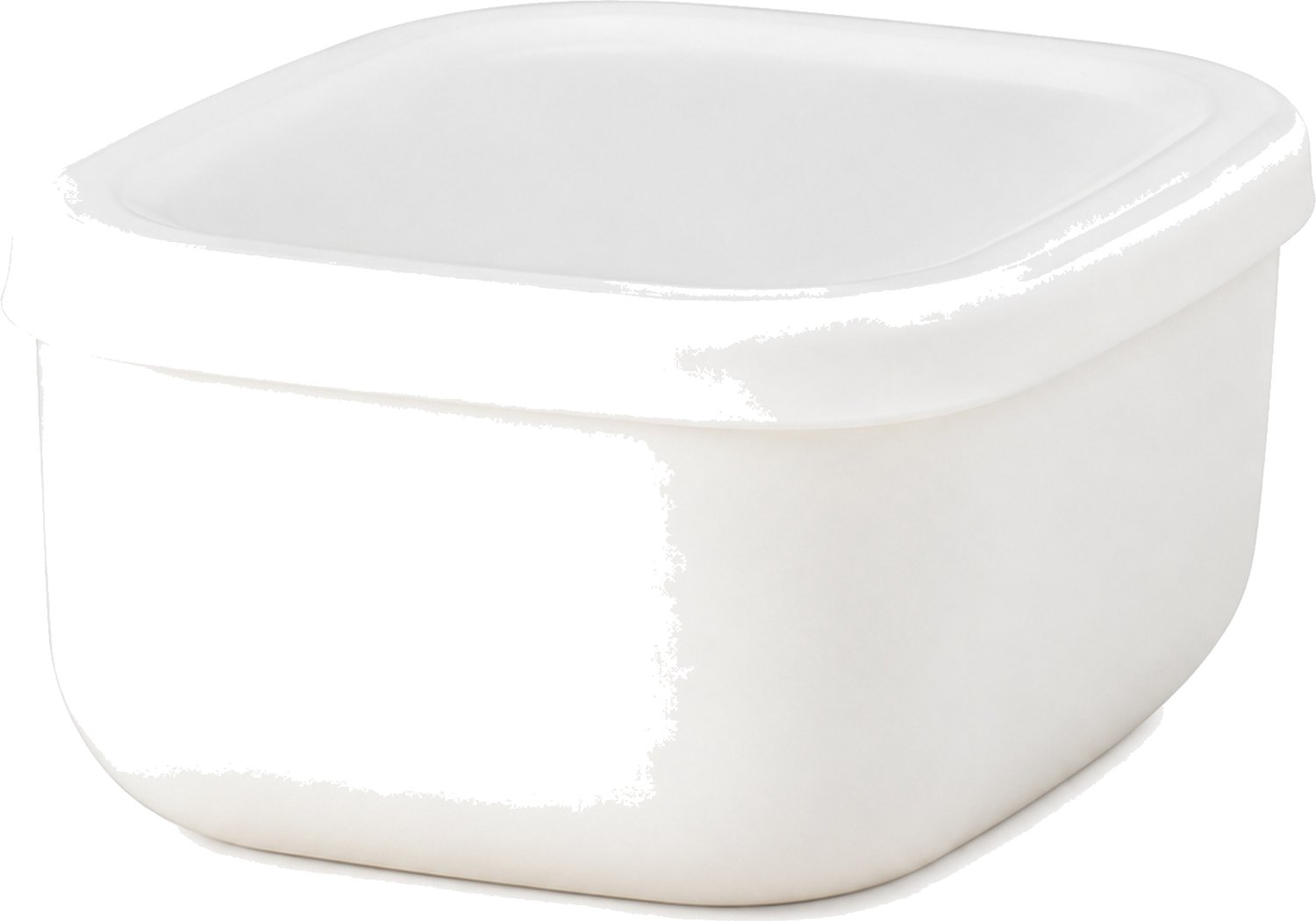 Broodtrommel 280 ml wit ovaal met deksel 1 stuk
