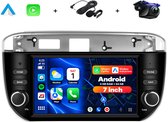 Boscer Autoradio - Geschikt voor Fiat Punto 2012-2016 & Fiat Linea 2012-2015 - Android 15 - 4+64GB - Apple Carplay & Android Auto - 7 Inch HD IPS Touchscreen - GPS Navigatiesysteem - Bluetooth, USB, WiFi & MP5 - Achteruitrijcamera & Microfoon