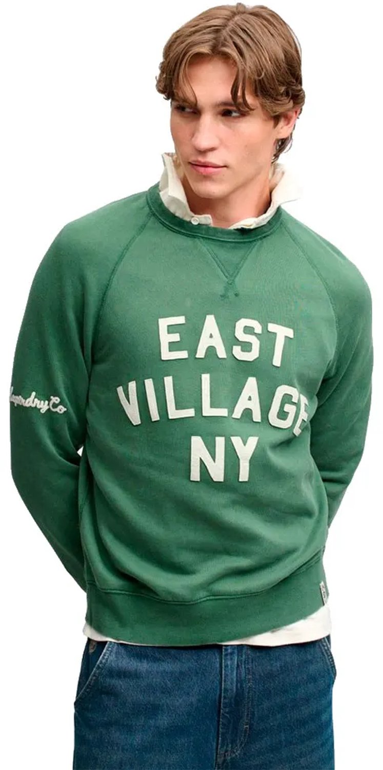 Superdry Heritage Applique Crew Sweatshirt 2XL Man Groen