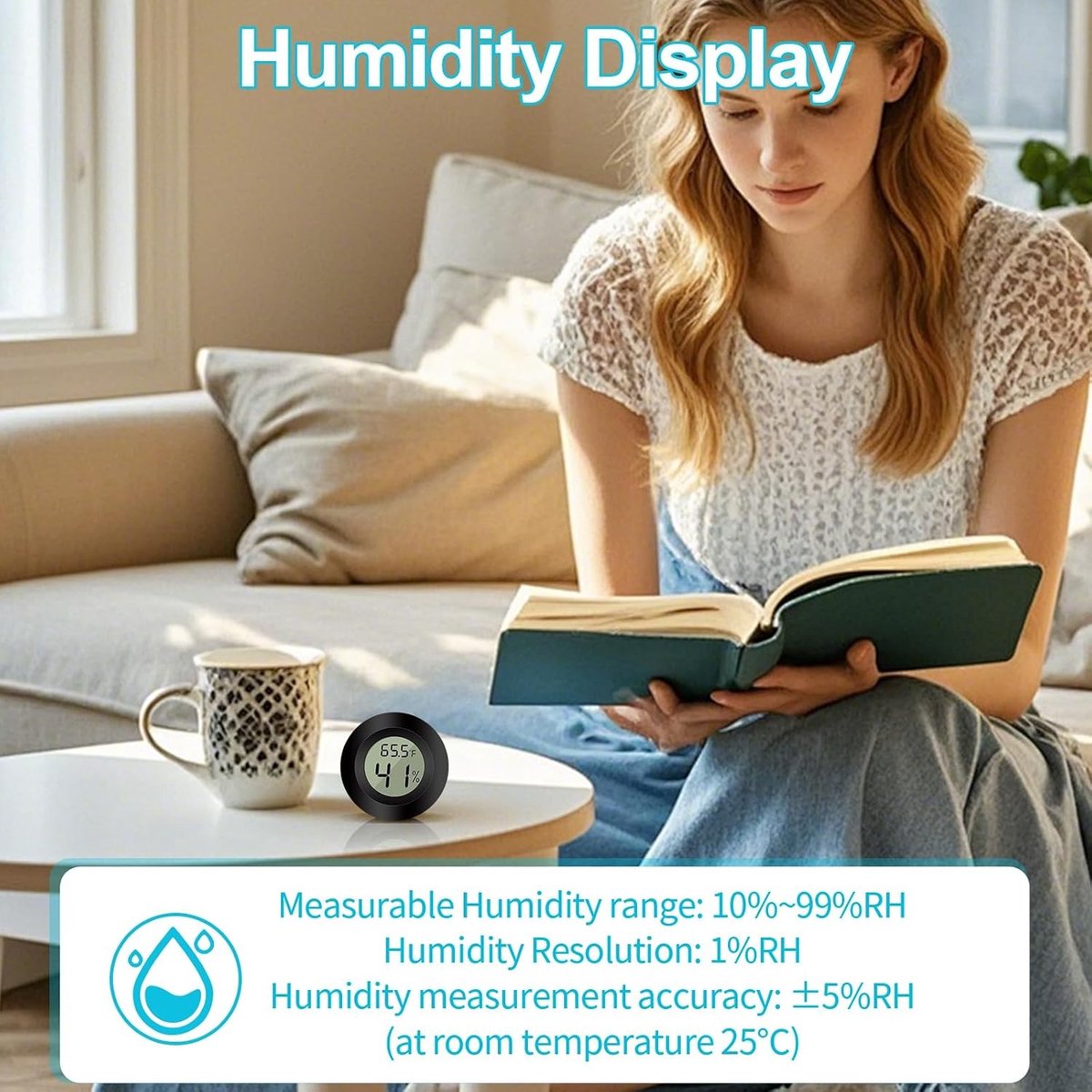 Digitale Mini Hygrometer Thermometer - Wit - Voor Binnen - Digitale Luchtvochtigheidsmeter met LCD-display - Voor Woonkamers en Broeikassen — cadeau in Cadeau-ideeën - foto 4